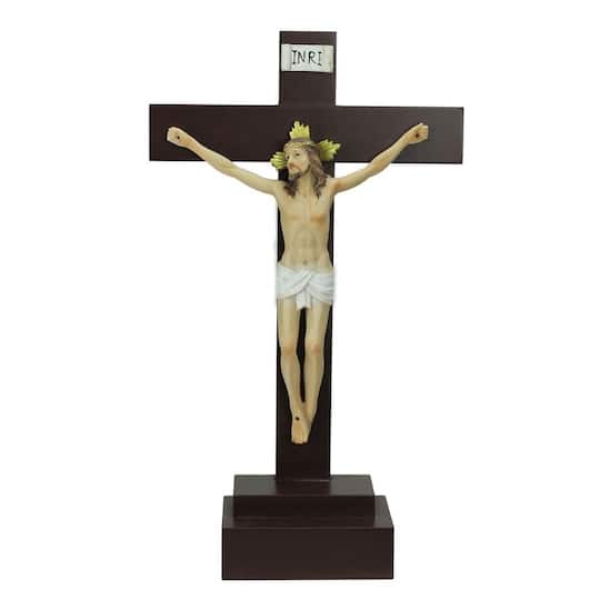 14.5&#x22; INRI Jesus on Crucifix Table Top Decoration